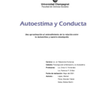 Autoestima y Conducta
