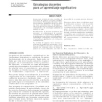 Estrategias docentes para un aprendizaje significativo